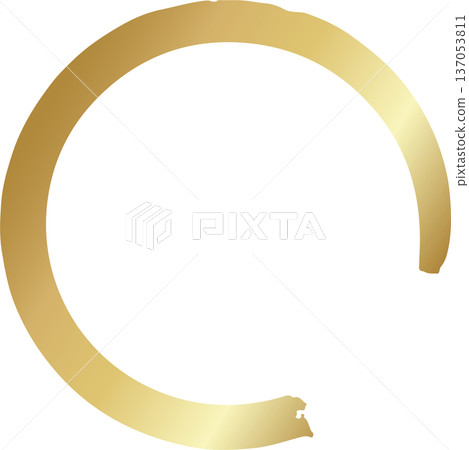 Gold brush. Hand draw circle Gold brush. Hand draw circle 137053811