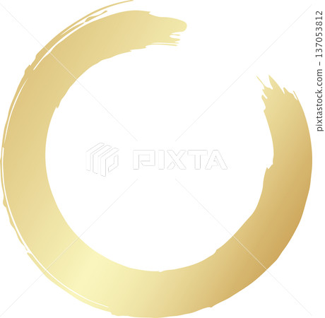 Gold brush. Hand draw circle Gold brush. Hand draw circle 137053812