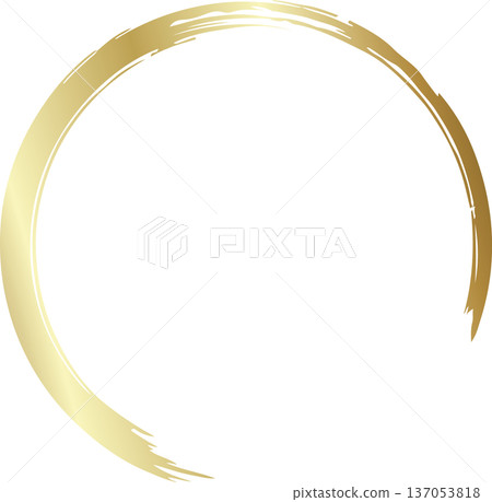 Gold brush. Hand draw circle Gold brush. Hand draw circle 137053818