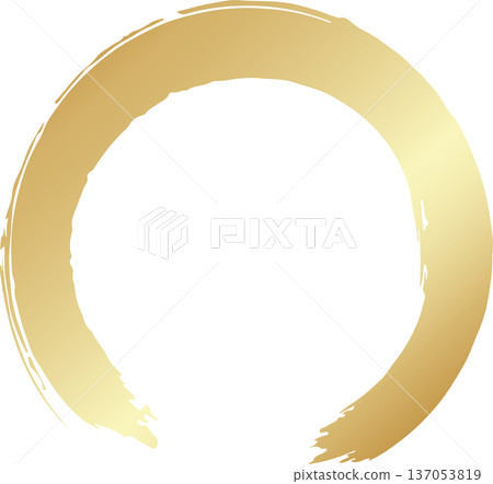 Gold brush. Hand draw circle Gold brush. Hand draw circle 137053819