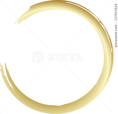 Gold brush. Hand draw circle Gold brush. Hand draw circle 137053824
