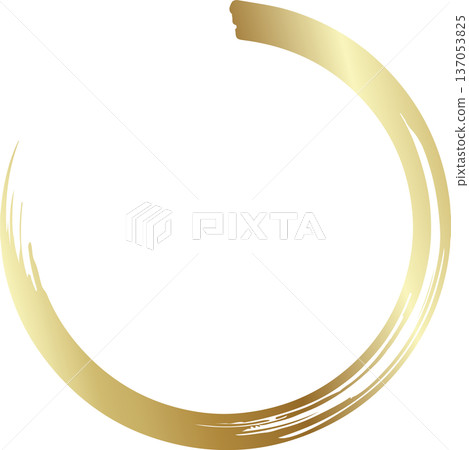 Gold brush. Hand draw circle Gold brush. Hand draw circle 137053825
