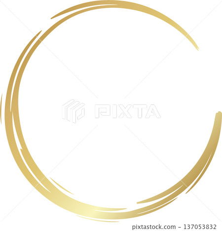 Gold brush. Hand draw circle Gold brush. Hand draw circle 137053832
