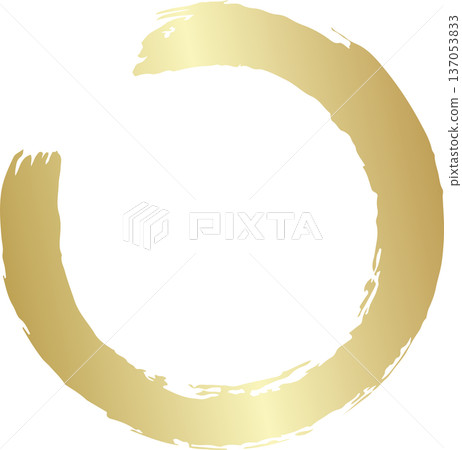 Gold brush. Hand draw circle Gold brush. Hand draw circle 137053833