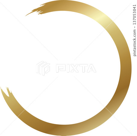 Gold brush. Hand draw circle Gold brush. Hand draw circle 137053841