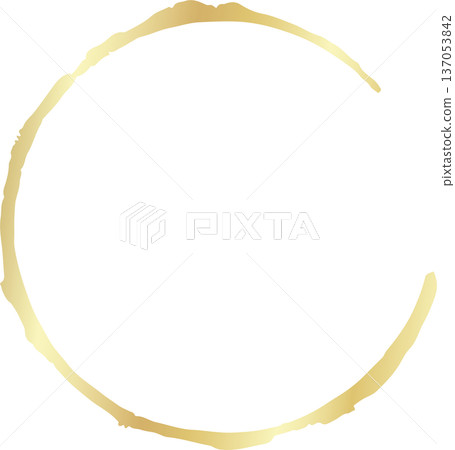 Gold brush. Hand draw circle Gold brush. Hand draw circle 137053842