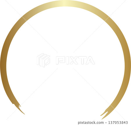 Gold brush. Hand draw circle Gold brush. Hand draw circle 137053843