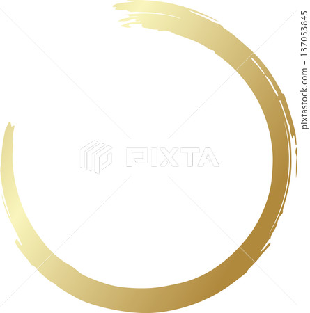 Gold brush. Hand draw circle Gold brush. Hand draw circle 137053845