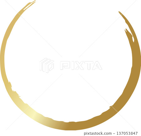 Gold brush. Hand draw circle Gold brush. Hand draw circle 137053847
