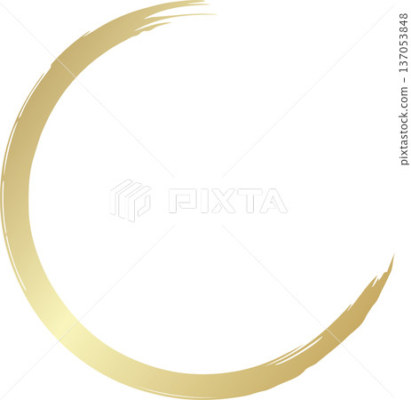 Gold brush. Hand draw circle Gold brush. Hand draw circle 137053848