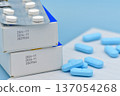 Manufacturing date and expiry date on some pharmaceutical packaging. 137054268