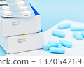 Manufacturing date and expiry date on some pharmaceutical packaging. 137054269