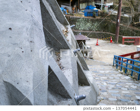 以噴射混凝土框架結構建造的滑坡場地 以噴射混凝土框架結構建造的滑坡場地 137054441