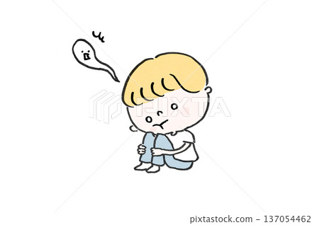 A man sitting down, soulless after a shocking event (burnout syndrome, despair) A man sitting down, soulless after a shocking event (burnout syndrome, despair) 137054462