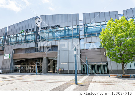 北海道帶廣市 - 晴朗天氣下的JR帶廣站（南口） 137054716