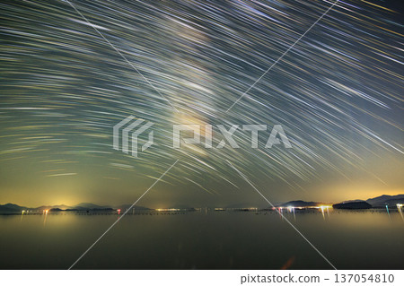 Setouchi Early Summer Starry Scenery Star Trails Setouchi Early Summer Starry Scenery Star Trails 137054810