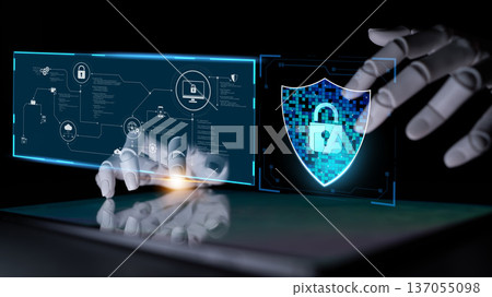 AI Protecting Business with Smart Cybersecurity Systems Latch 137055098
