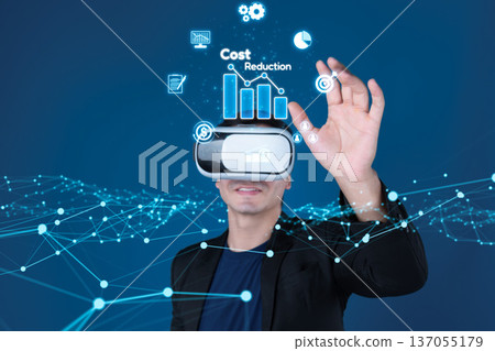 Cost reduction, cost saving concept shown by digital graphic EIDE overlays Cost reduction, cost saving concept shown by digital graphic EIDE overlays 137055179