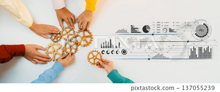 Collaboration and Innovation in Business Solutions with Gears and Data Analytics for Teamwork and Strategy in Modern Work Environment Scalp Collaboration and Innovation in Business Solutions with Gears and Data Analytics for Teamwork and Strategy in Modern Work Environment Scalp 137055239
