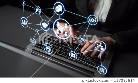 People networking and digital community building with connection icons Funnel People networking and digital community building with connection icons Funnel 137055614