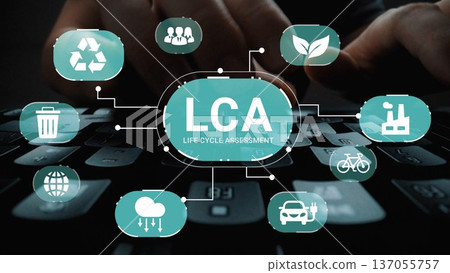 LCA Process Visual Representation with Icons Displaying Life Cycle Assessment Concepts and Sustainability Principles in a Digital Environment Gluon LCA Process Visual Representation with Icons Displaying Life Cycle Assessment Concepts and Sustainability Principles in a Digital Environment Gluon 137055757