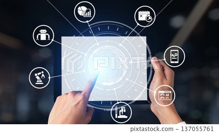 Predictive maintenance icons for industrial automation and smart factory Gist 137055761