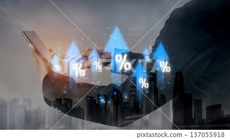 Rising interest rate and financial growth trend Marrow Rising interest rate and financial growth trend Marrow 137055918