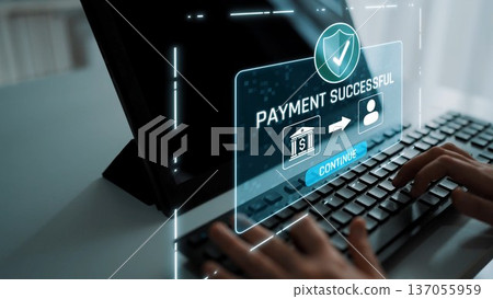 Secure Online Payment Successful Transaction Display Marrow 137055959