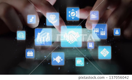 Mergers and acquisitions corporate business deal strategy icons Funnel 137056042