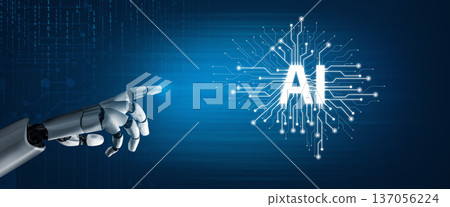 AI Brain Processing Data with Generative Artificial Intelligence Concept Vouch 137056224