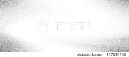 Grainy fading sand swirl texture. Subtle dotted curl gradient background. Grunge grain noise speckle wallpaper for banner, poster, brochure. Gritty backdrop with specks, particles or granules. Vector 137056308