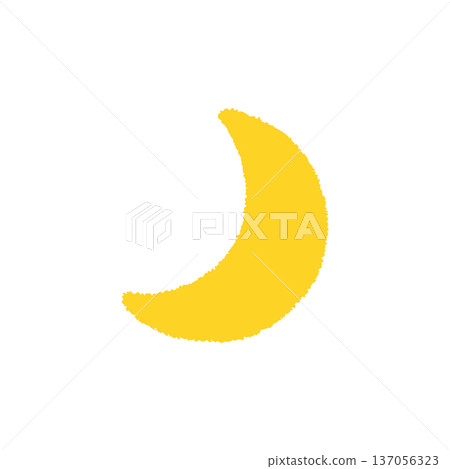 Crescent moon illustration, hand-drawn, cute, simple 137056323