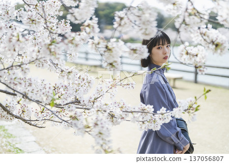 一個女人看著櫻花 一個女人看著櫻花 137056807