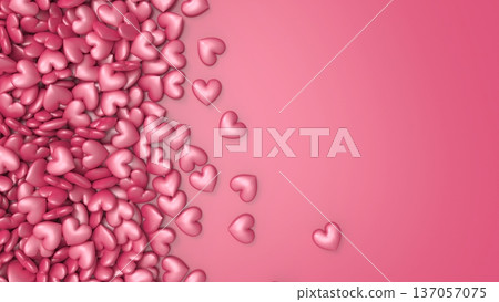 Cute pile of hearts background CG (sale, banner, promotion) 137057075