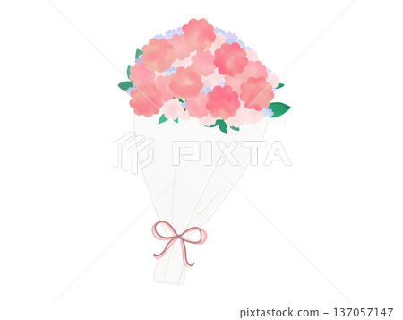 Watercolor pink bouquet 137057147