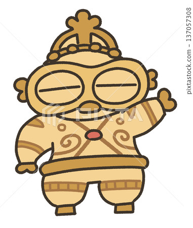 Illustration of a loose-fitting clay figurine 137057308