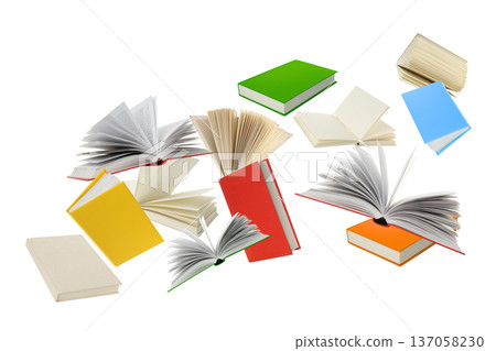 Books of various colors are shown open and closed, PNG Books of various colors are shown open and closed, PNG 137058230