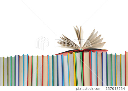 Books stacked, one open for reading, PNG Books stacked, one open for reading, PNG 137058234