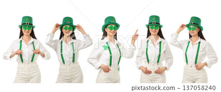 Woman celebrates St. Patrick's Day in style, PNG Woman celebrates St. Patrick's Day in style, PNG 137058240