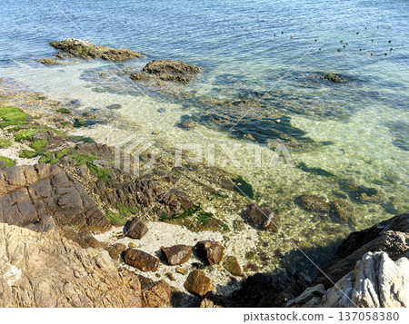 Clear sea and rocky areas Clear sea and rocky areas 137058380