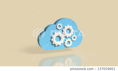Cloud Computing Concept with Gears and Technology Automation 3d render Cloud Computing Concept with Gears and Technology Automation 3d render 137059001