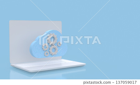 Cloud Computing Technology Concept on Laptop Screen 3d render. 137059017