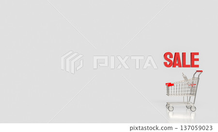 Retail Sale Promotion and Shopping Discount Concept 3d render. Retail Sale Promotion and Shopping Discount Concept 3d render. 137059023