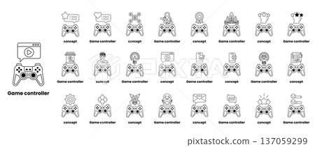 A collection of game controller icons A collection of game controller icons 137059299