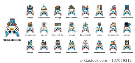 A collection of game controllers with various names and descriptions 137059312