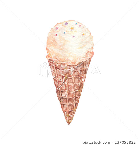 Watercolor ice cream 137059822