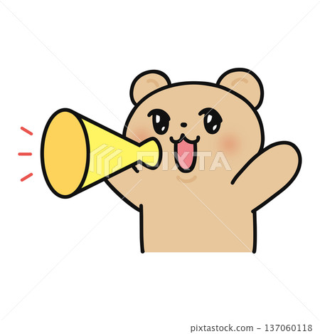 Cute bear with a megaphone 137060118