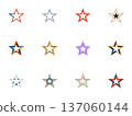 Hand-drawn star illustration material collection Modern design material set 137060144