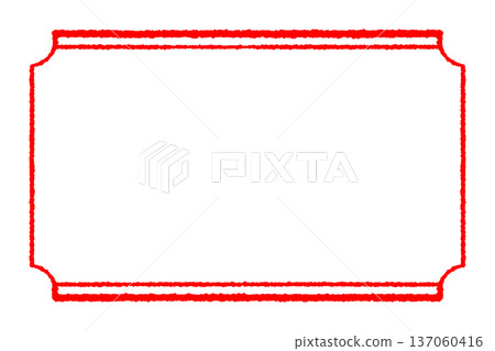 Freehand border, red, decorative material 137060416