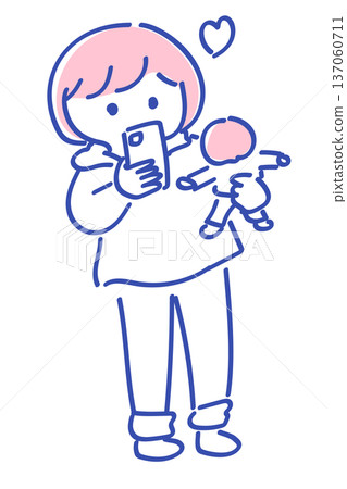 毛絨玩具攝影插圖 | 一位女士正在拍攝她最喜歡的偶像的毛絨玩具 毛絨玩具攝影插圖 | 一位女士正在拍攝她最喜歡的偶像的毛絨玩具 137060711